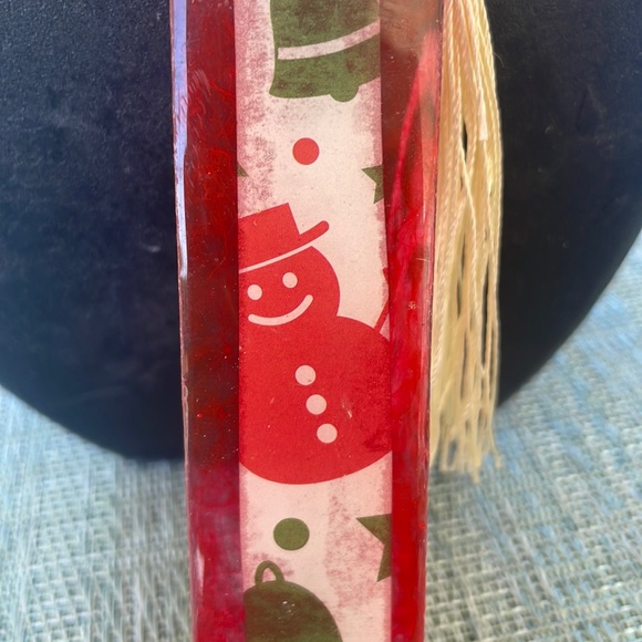 XMAS Handmade Festive Holiday Bookmark medium red with white Strip - Picture 5 of 8